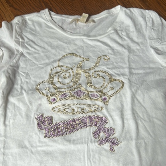 Kitson white bedazzled t-shirt - Picture 1 of 4